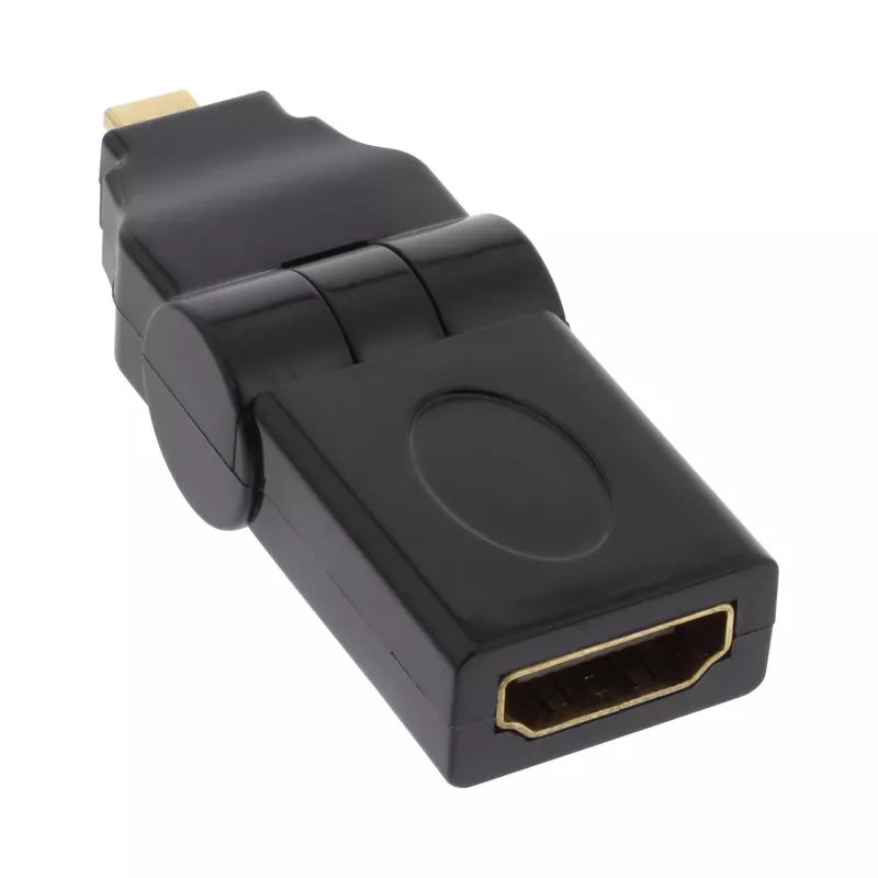 HDMI adapteris A tipo lizdas / D tipo kištukas, pasukamas, auksuotas InLine 17690L