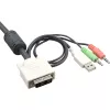 InLine KVM jungiklis 2 prievadų DVI-D USB su garsu