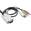 InLine KVM jungiklis 2 prievadų VGA USB su garsu, 2048 x 1536 taškų, juoda, balta