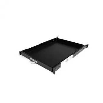 StarTech.com 1U stumdomas serverių stovo montavimo klaviatūros lentyna, 55 svarai (25 kg), 22 col. (55 cm) gylio plieninis ištraukiamas stalčius 19 colių AV, tinklo įrangos stovui