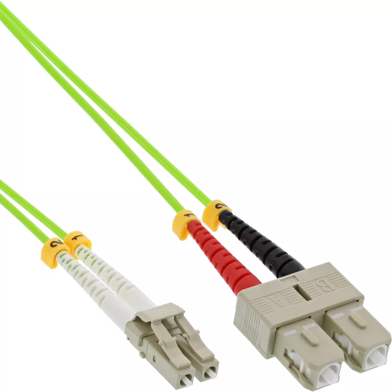 InLine Šviesolaidinis dvipusis kabelis LC/SC 50/125µm OM5 20m