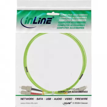 InLine Šviesolaidinis dvipusis kabelis LC/SC 50/125µm OM5 20m