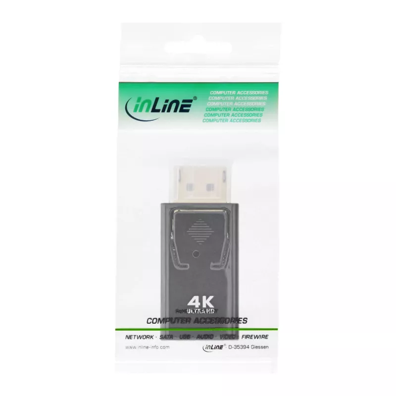 InLine keitiklis DisplayPort kištukas / HDMI lizdas, 4K/60Hz, su garsu