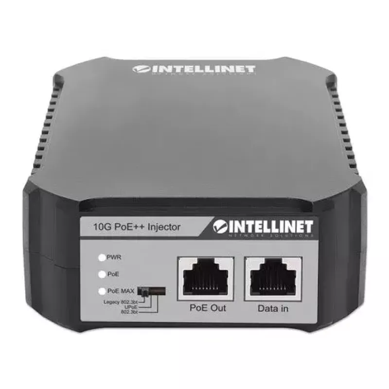 Intellinet 10G PoE++ injektorius, vienas 95 W prievadas, IEEE 802.3bt (4PPoE) atitinkantis, metalinis korpusas, montavimo ant sienos galimybė