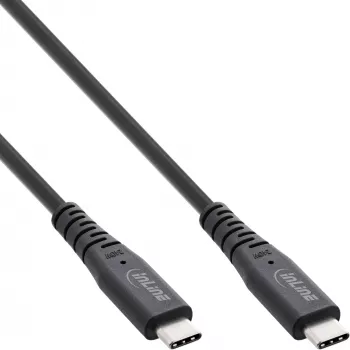 InLine USB4 laidas, USB-C kištukas/kištukas, PD 240W, 8K60Hz, TPE juodas 1m
