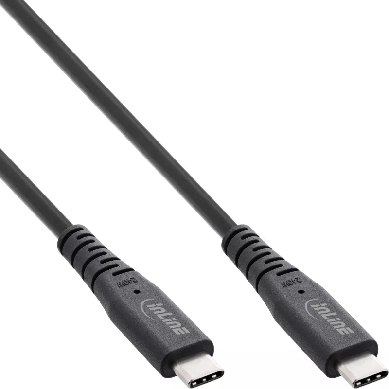 InLine USB4 laidas, USB-C kištukas/kištukas, PD 240W, 8K60Hz, TPE juodas 0,5m