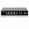 „Intellinet“ 5 prievadų gigabitinio eterneto PoE+ komutatorius su SFP prievadu, 91 W galios biudžetas