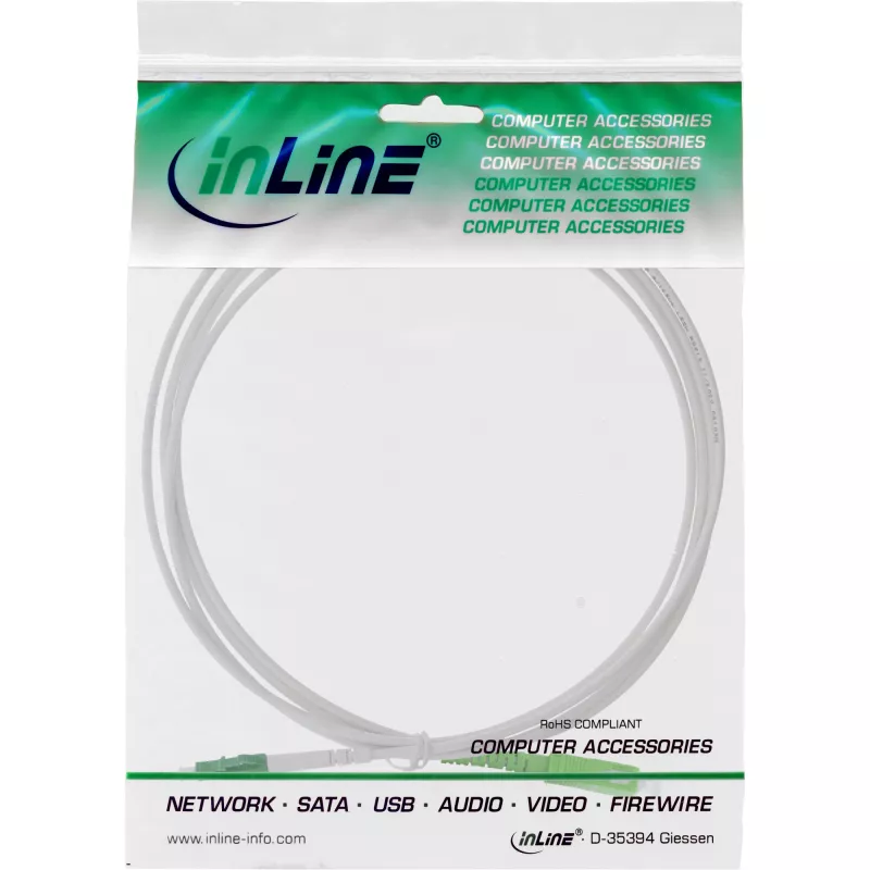 InLine Fiber Optinis Simplex Laidas, FTTH, LC/APC8° į SC/APC8° 9/125µm OS2 25m