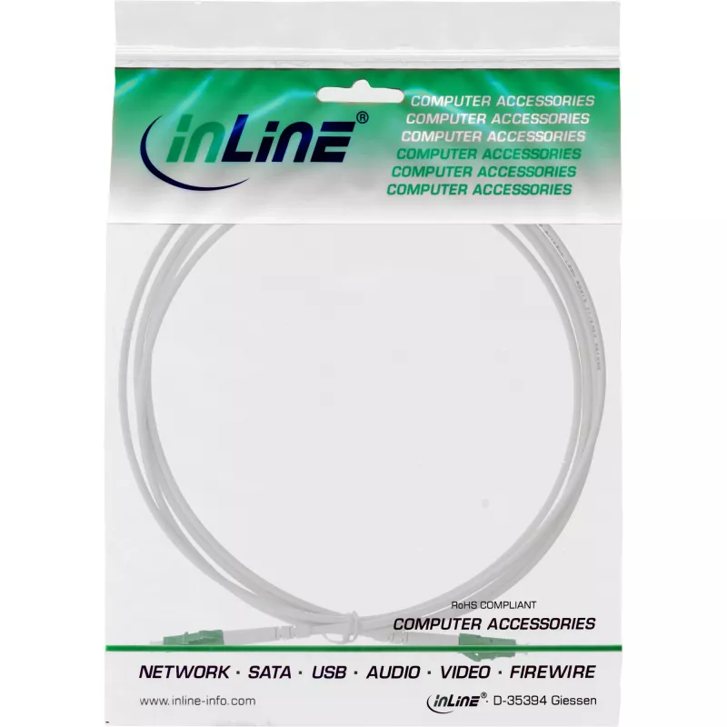 InLine optinis vienmodis simplex laidas, FTTH, LC/APC 8° į LC/APC 8° 9/125 µm OS2 5 m