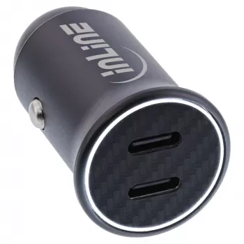 InLine USB automobilinis maitinimo adapteris su maitinimo tiekimu, 2x USB-C, juodas