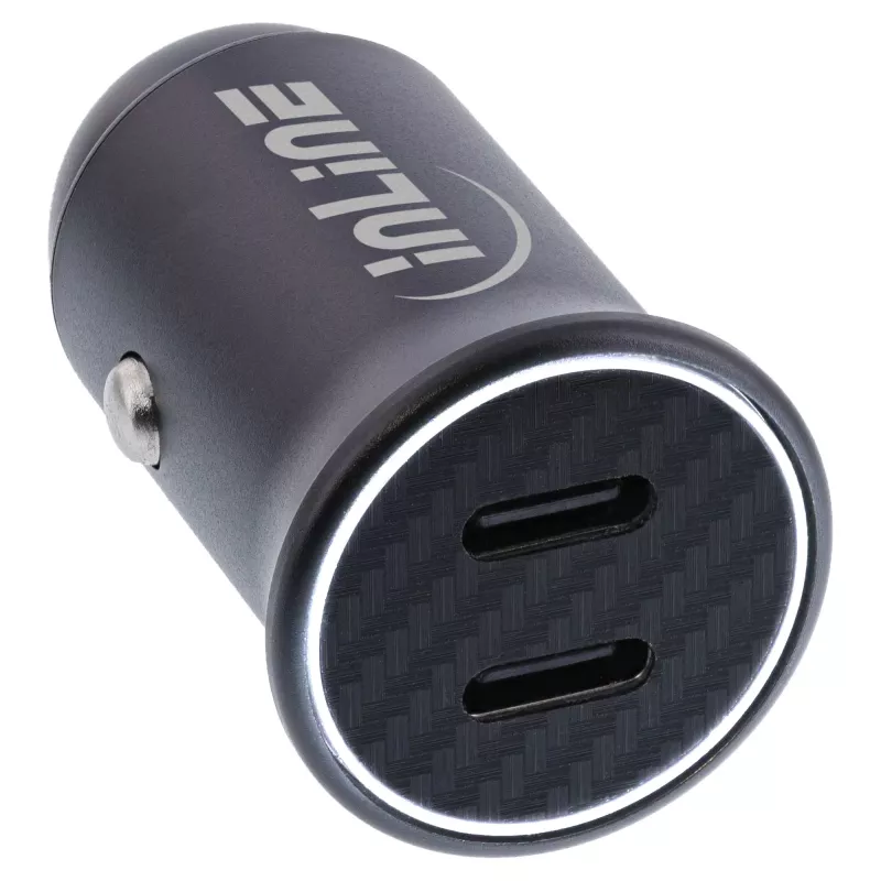 InLine USB automobilinis maitinimo adapteris su maitinimo tiekimu, 2x USB-C, juodas