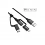 InLine 3-in-1 USB laidas, USB-A kištukas į Micro-USB+USB-C+Lightning, juodas/aliuminis