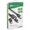 InLine 3-in-1 USB laidas, USB-A kištukas į Micro-USB+USB-C+Lightning, juodas/aliuminis