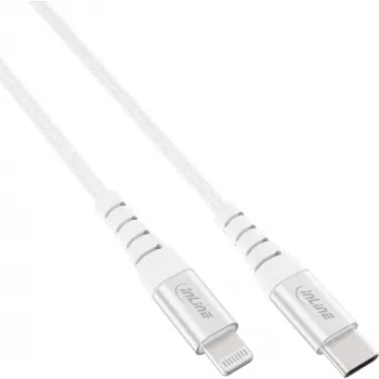InLine USB-C Lightning laidas, skirtas iPad, iPhone, iPod, sidabrinis/aliuminis, 1 m