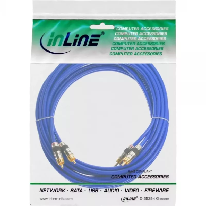 InLine Premium RCA garso kabelis 2x RCA kištukas / kištukas auksuotas 7 m