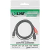 USB 2.0 Y laidas 2x A tipo kištukas/lizdas InLine 34510Z 0,2 m