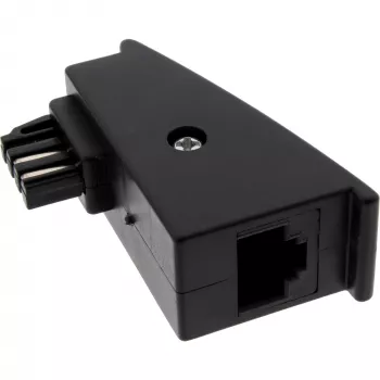 Adapter InLine TAE‑F kištukas į RJ45 lizdą 8P2C, skirtas Fritzbox, juodas