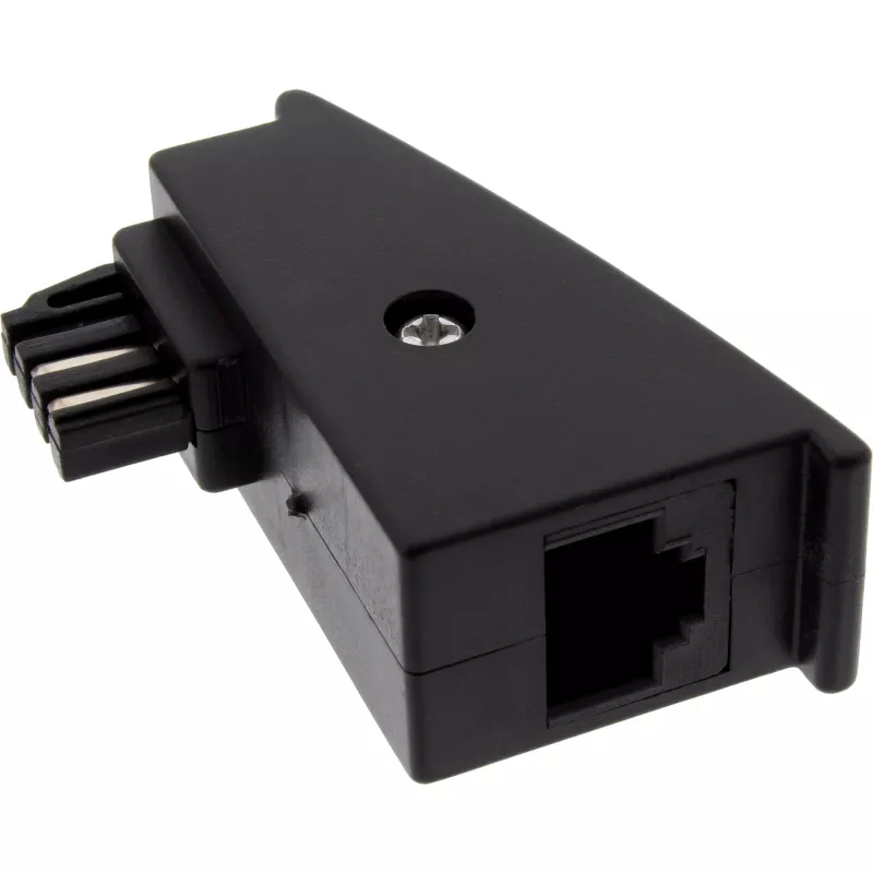 Adapter InLine TAE‑F kištukas į RJ45 lizdą 8P2C, skirtas Fritzbox, juodas