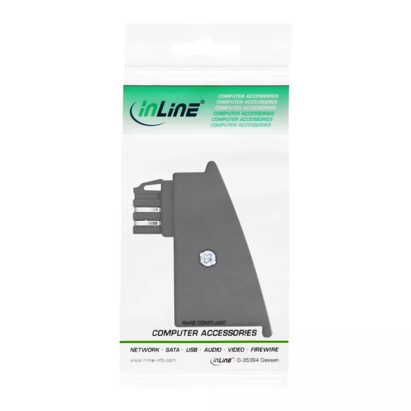 Adapter InLine TAE‑F kištukas į RJ45 lizdą 8P2C, skirtas Fritzbox, juodas