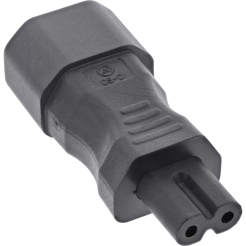 InLine maitinimo adapteris IEC 60320 C14 / C7, 3 kontaktų IEC įrenginys į 2 kontaktus