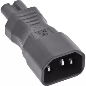 InLine maitinimo adapteris IEC 60320 C14 / C7, 3 kontaktų IEC įrenginys į 2 kontaktus