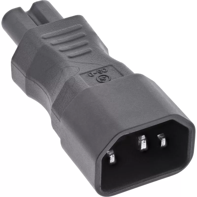 InLine maitinimo adapteris IEC 60320 C14 / C7, 3 kontaktų IEC įrenginys į 2 kontaktus