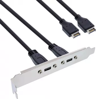 InLine lizdo kronšteinas USB-C į USB 3.2 priekinio skydelio Key-A vidinis, 0,5 m