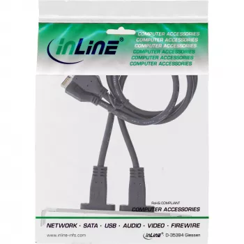 InLine lizdo kronšteinas USB-C į USB 3.2 priekinio skydelio Key-A vidinis, 0,5 m