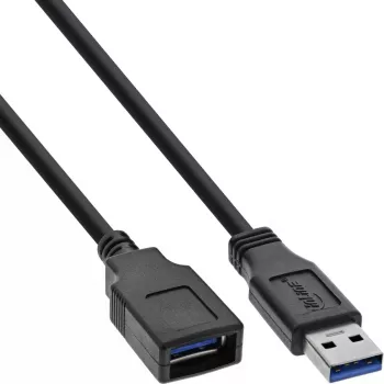 InLine USB 3.0 laido ilgintuvas A kištukas/lizdas juodas 1 m 5 Gbit/s