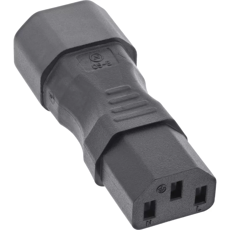 InLine maitinimo adapteris IEC 60320 C14 / C13, 3 kontaktų, šaltosios įrangos maitinimui