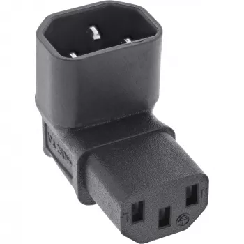 InLine maitinimo adapteris IEC 60320 C14/C13, aukštyn/žemyn kampuotas, 3 kontaktų. IEC įrenginys