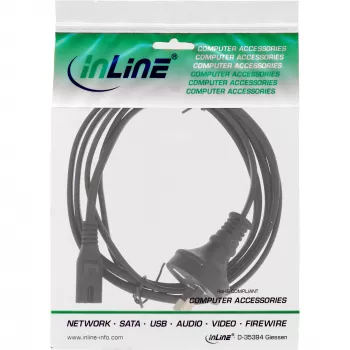 InLine maitinimo laidas, , Australijos kištukas į Euro8 kištuką, juodas, 1,8 m