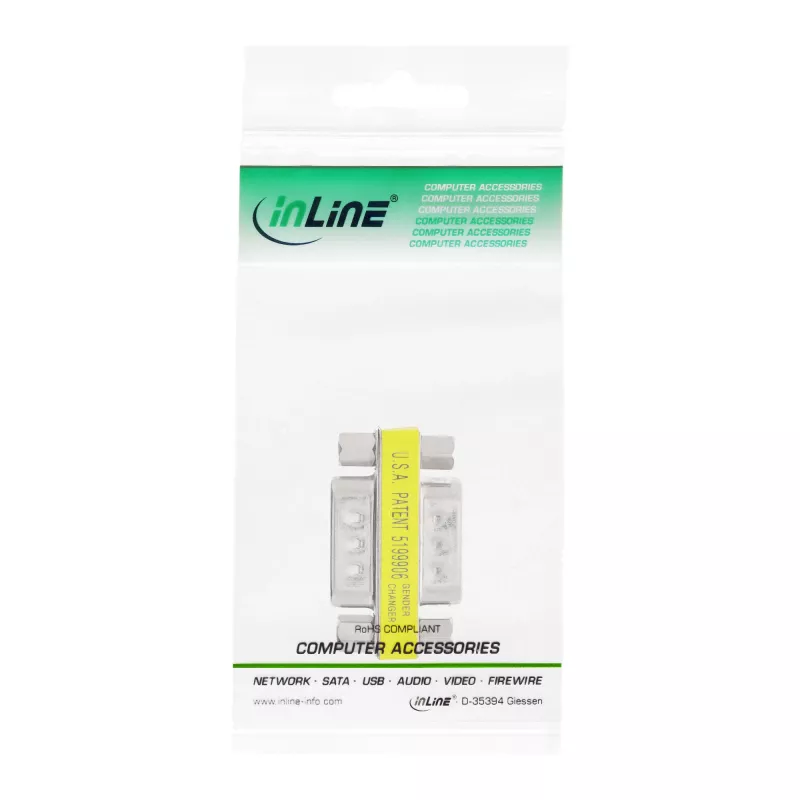 InLine jungčių adapteris Serial Adapter DB9 male / male 32214