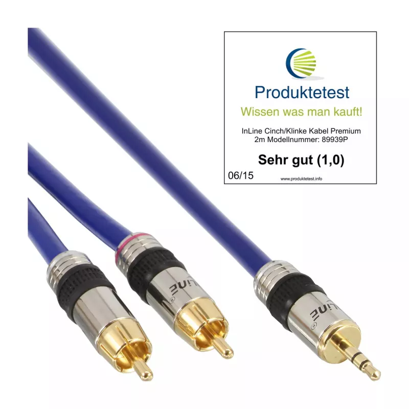 InLine garso kabelis Premium 2x RCA kištukas / 3,5 mm kištukas, paauksuotas, 20 m