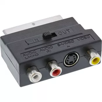 InLine Scart adapteris Scart kištukas / 3x RCA ir S-VHS vaizdo įvestis / išvestis