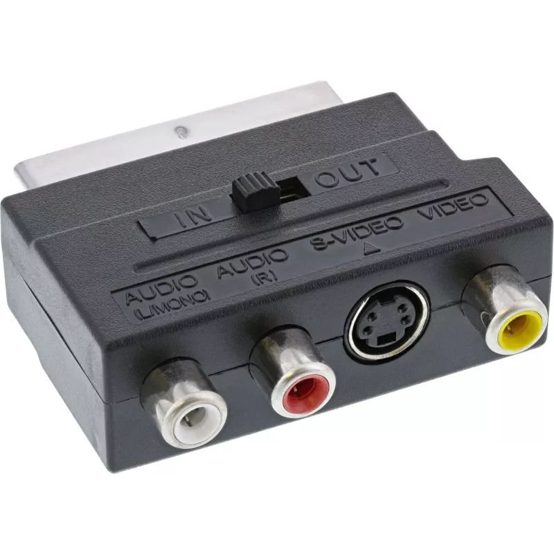 InLine Scart adapteris Scart kištukas / 3x RCA ir S-VHS vaizdo įvestis / išvestis