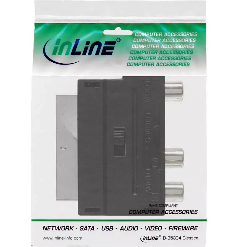 InLine Scart adapteris Scart kištukas / 3x RCA ir S-VHS vaizdo įvestis / išvestis