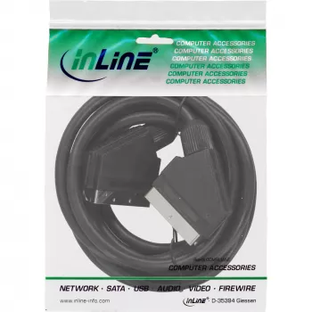 InLine Scart vaizdo kabelis, kištukas / kištukas, 3 m