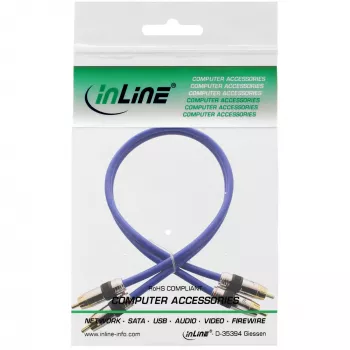 InLine Premium RCA Audio kabelis 2x RCA kištukas / kištukas auksuotas 0,5 m