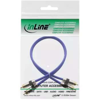 “InLine Premium” RCA garso kabelis, 2x RCA lizdai / kištukai, auksuoti, 20 m