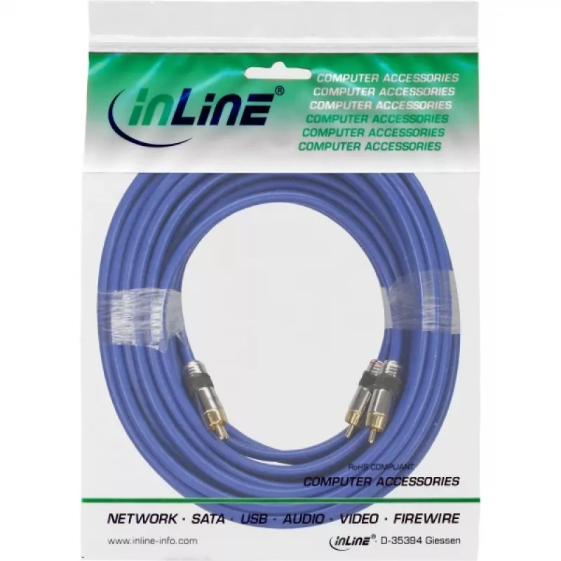 InLine Premium RCA garso kabelis 2x RCA kištukas / kištukas auksuotas 10 m