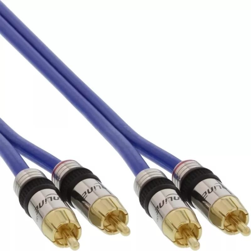 InLine Premium RCA garso kabelis 2x RCA kištukas / kištukas, auksuotas, 3 m