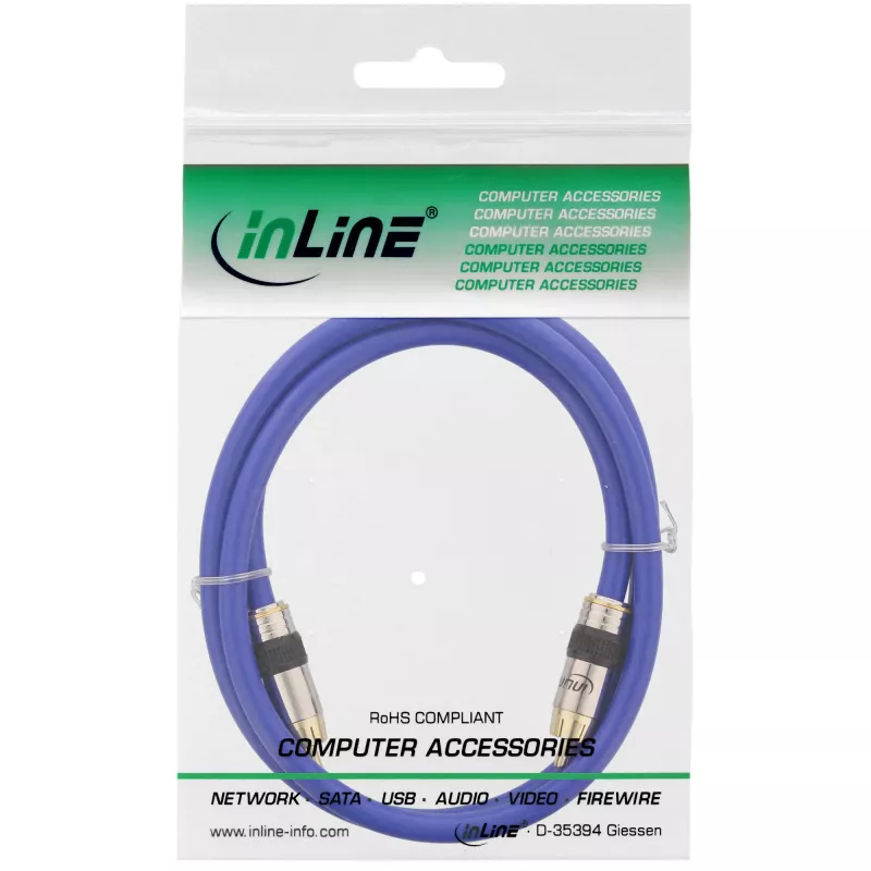 InLine Premium RCA vaizdo ir skaitmeninio garso kabelis, RCA kištukas / kištukas, paauksuoti kontaktai, 10 m