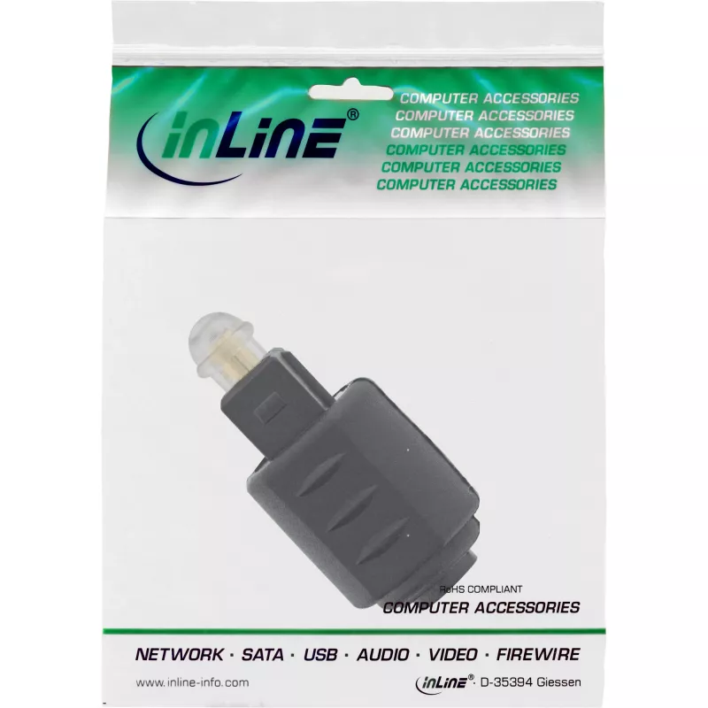 Optinis garso adapteris 3,5 mm lizdas / Toslink kištukas InLine 89907