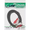 InLine garso kabelis 2x RCA kištukas / lizdas 2,5 m, kištukas, 2 x RCA, lizdas, 2,5 m, juodas