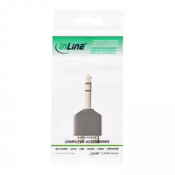 Garso adapteris 6,3 mm stereofoninis kištukas / 2x RCA lizdas InLine 99323