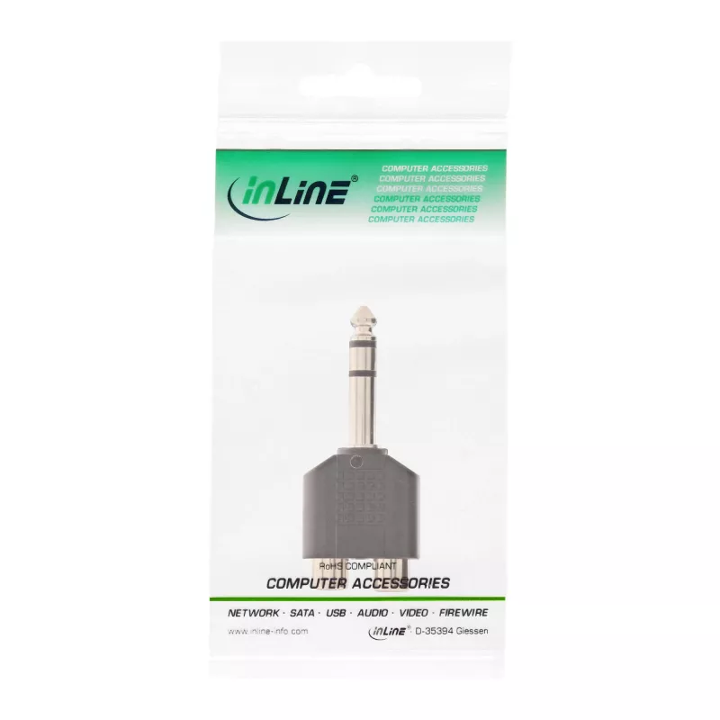 Garso adapteris 6,3 mm stereofoninis kištukas / 2x RCA lizdas InLine 99323