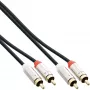 InLine plonas garso kabelis 2x RCA M/M, stereofoninis, 0,5 m, 2 x RCA, kištukas, 2 x RCA + USB, kištukas, 0,5 m, juodas