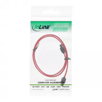 InLine SATA laidas 150 / 300 / 600 S-ATA jungtims su skląsčiais 0,3 m