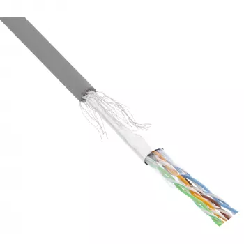 „InLine“ komutacinis kabelis SF/UTP Cat.5e AWG26 CCA PVC pilkas 100 m